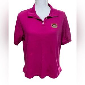 BURBERRY Pink Collared Polo Shirt Button Neckline Short Sleeve Crest Logo Large